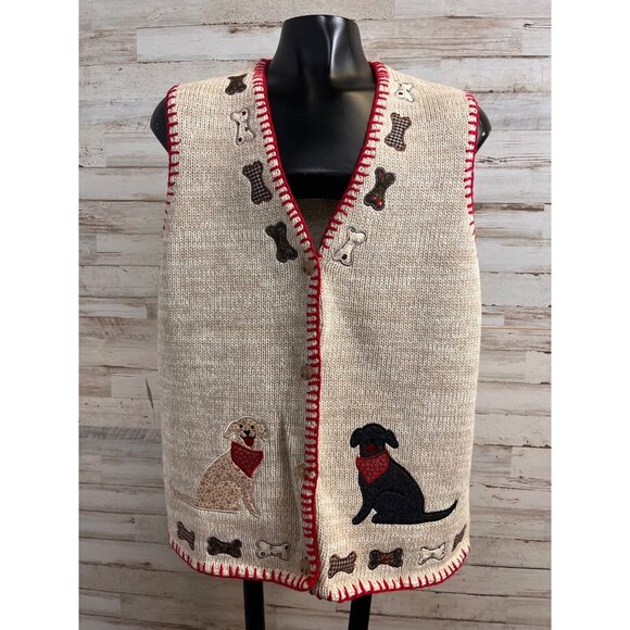 Orvis Sweaters - Orvis Women's Knit Puppy and Bones Knit Vest Size Small NEW with tags!